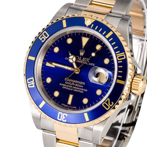 rolex 2 tone blue face submariner|Rolex Submariner blue face stainless.